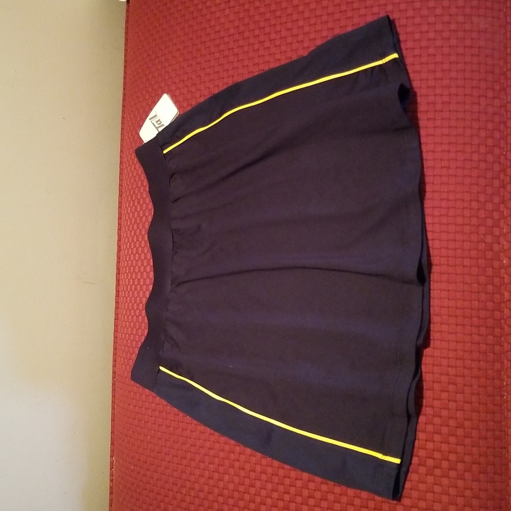 Small Tail Tennis Golf Skirt (no undershorts) Navy w/ Neon Yellow Roping